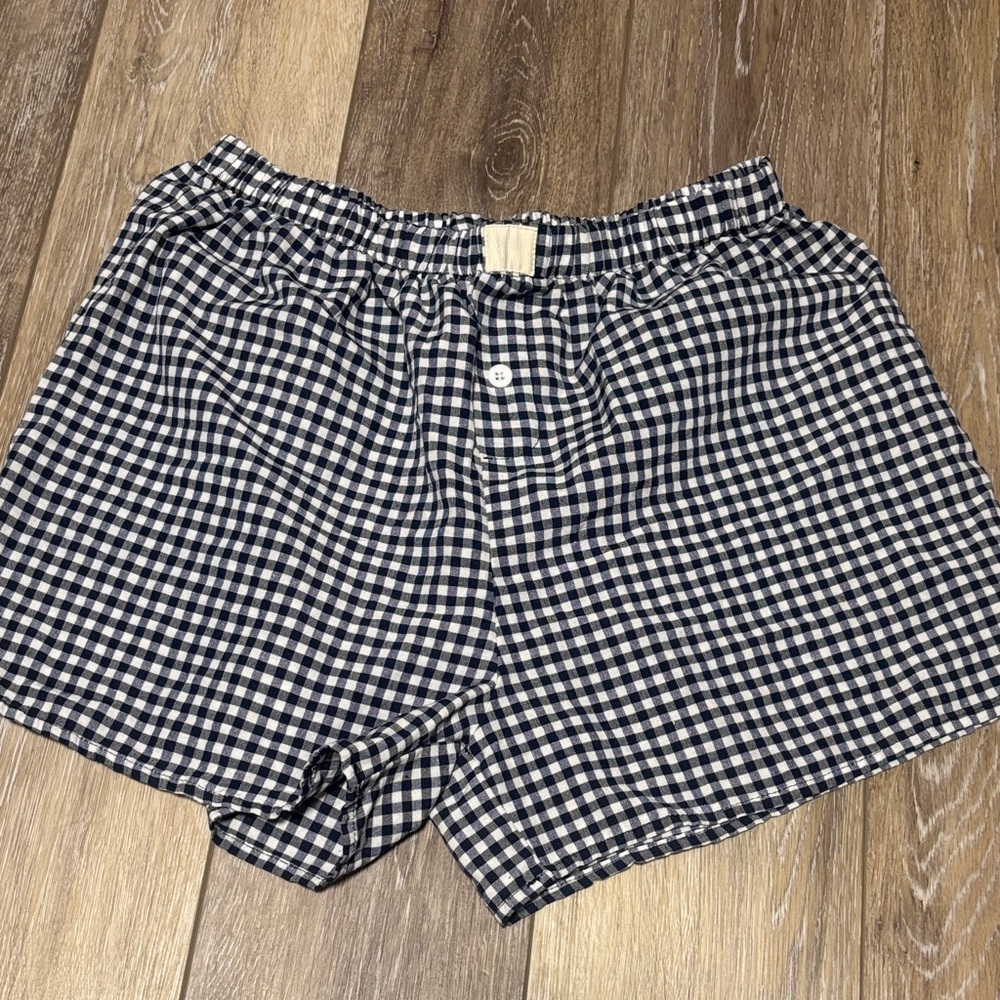 Navy and white gingham  Women's Shorts